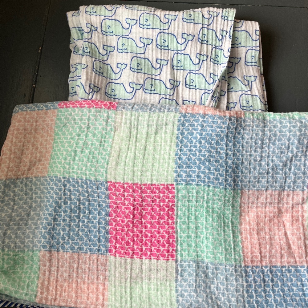 Set of Two Vineyard Vines x Target baby blankets never used